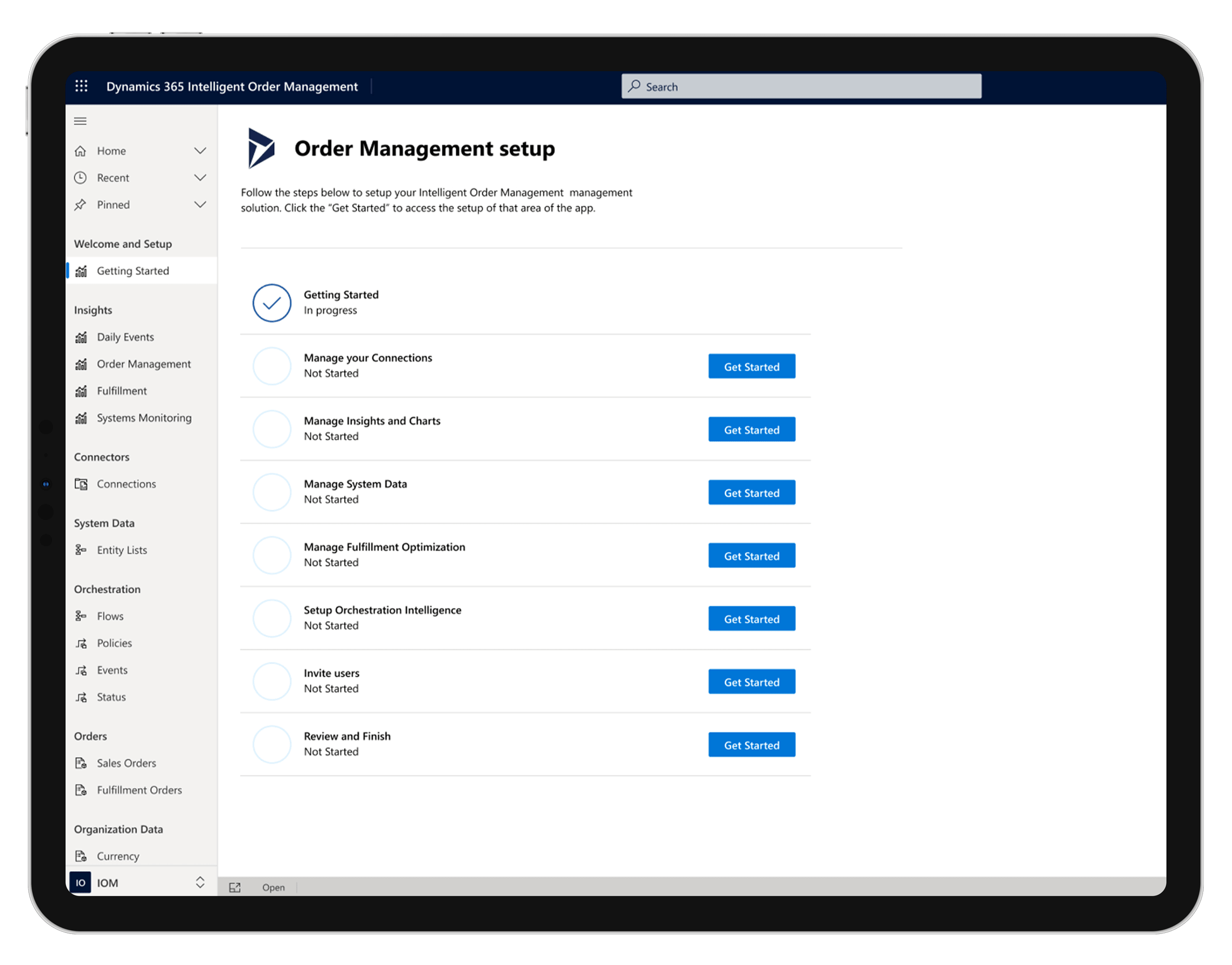 Inteligent Order Management MOCKUP