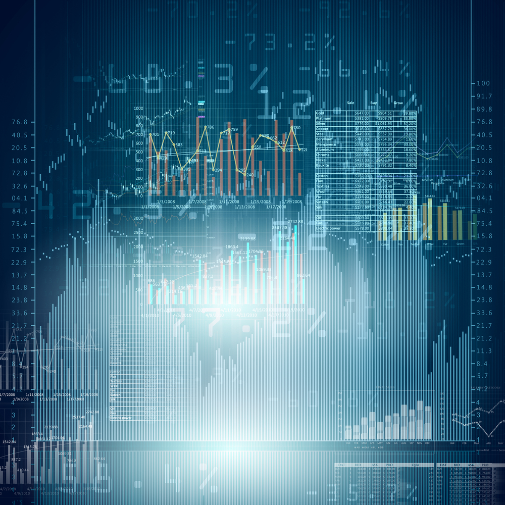 Abstract high tech background with graphs and diagrams