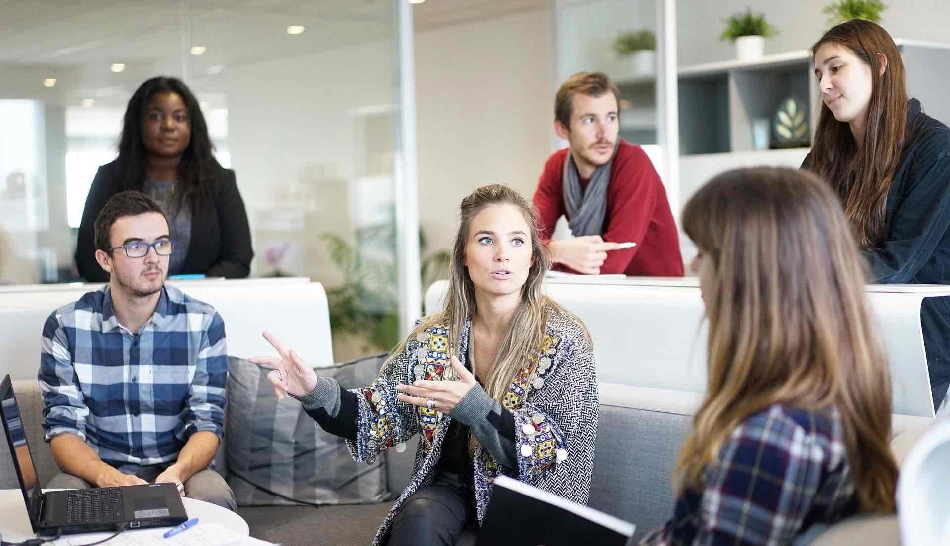 Agile meeting with laptops